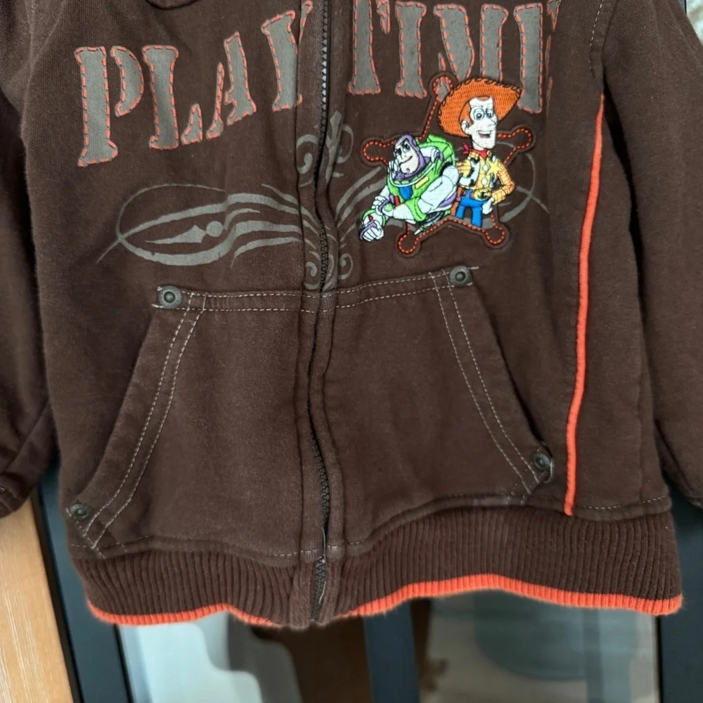 Vintage Disney y2k hoodie sweatshirt Toy Story toddler zipup embroidered woody